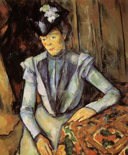 Paul Cezanne Ld Dame en bleu oil painting image